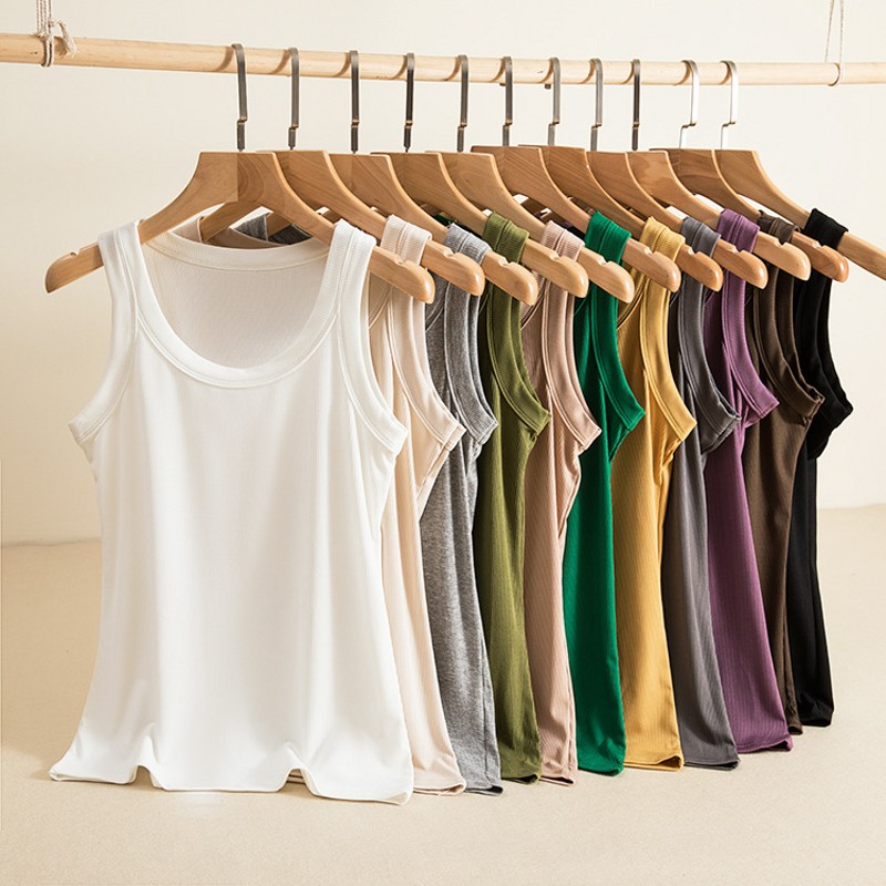 Women Ribbed Tank Top O Neck T - огляд і ціна Tank Top Ribbed
