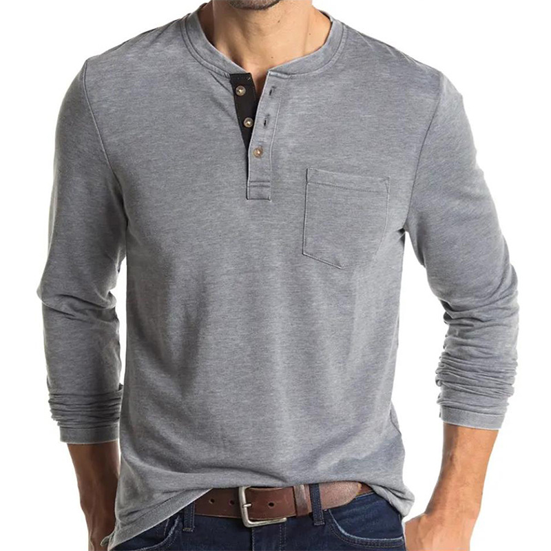 Men's Long Sleeve Henley Style - огляд і ціна Undershirt Crew Neck
